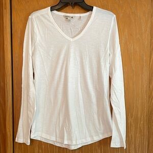 Toad&Co White Fitted Long Sleeve Tee